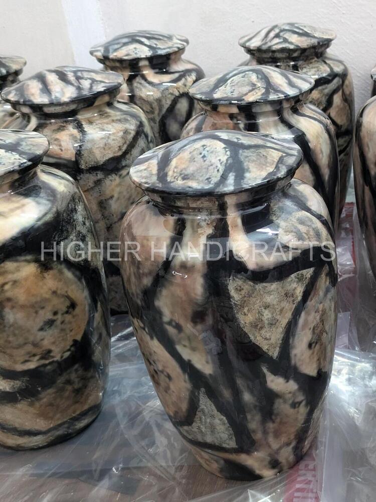 Best Seller of Urns Marble Shading Metal Cremation Urn for Human Ashes Wholesale Supplies