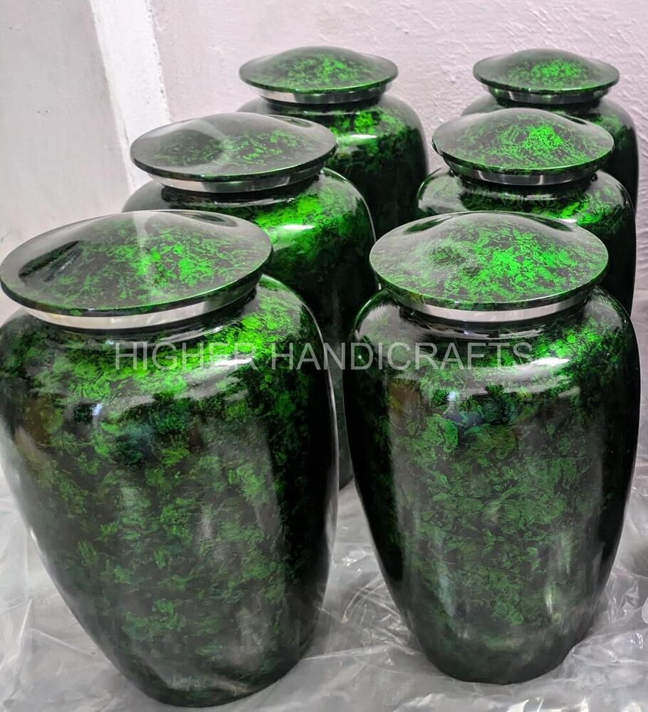 Green  Aluminium Adult Memorial Cremation Urn for Human Ashes Funeral Supplies