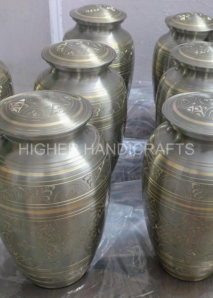 Green  Aluminium Adult Memorial Cremation Urn for Human Ashes Funeral Supplies