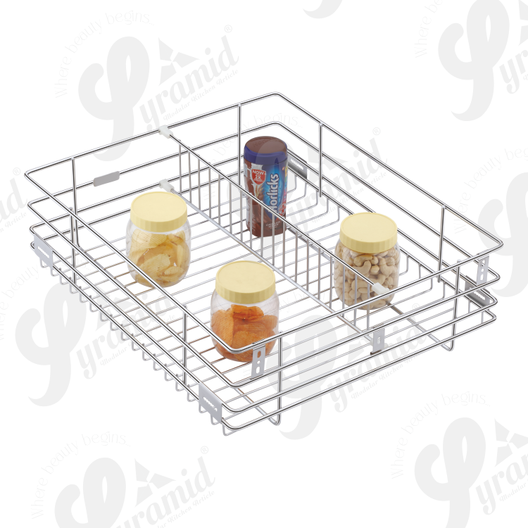 Ss Partition Kitchen Basket - Height: 4