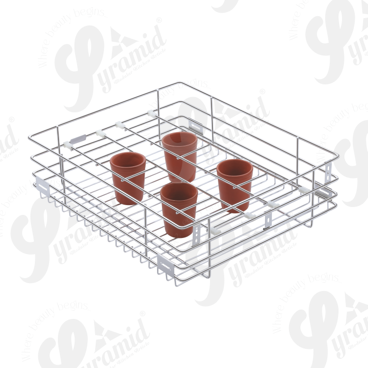 Ss Glass Kitchen Basket - Height: 4 Inch (In)