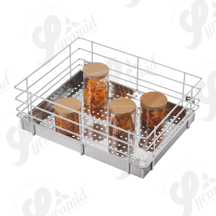 Ss Wire Kitchen Basket - 14-24 Inches Wide, 20-24 Inches Deep, 6 Inches High, Eco-friendly Stainless Steel, Uv Resistant, Durable And Lightweight Design