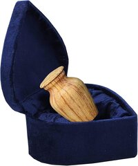 Wood Finish Metal Keepsake Urn With Heart Shaped Box Funeral Mini Urns Supplies - Color: Wooden