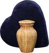Wood Finish Metal Keepsake Urn with Heart Shaped Box Funeral Mini Urns supplies