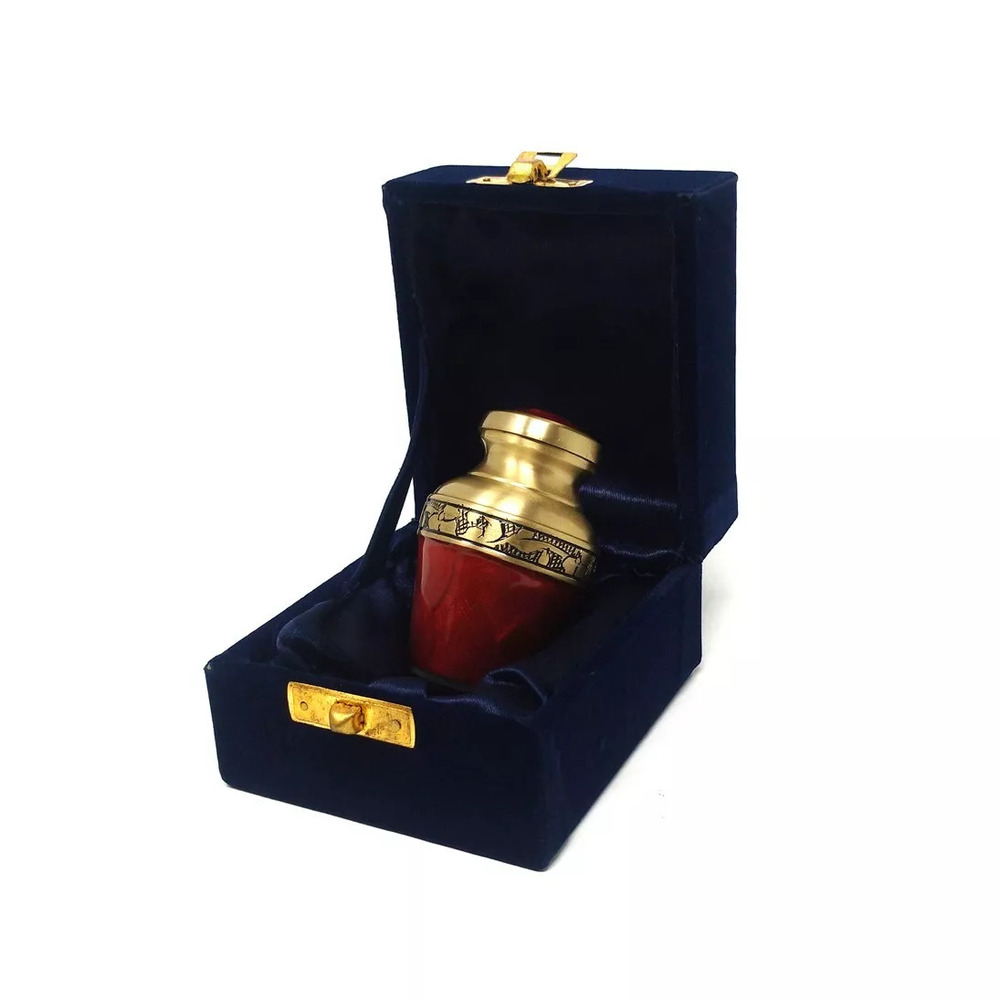 Brass Keepsake Urn for Ashes , Mini Urn with Velvet bag Wholesale Supplies