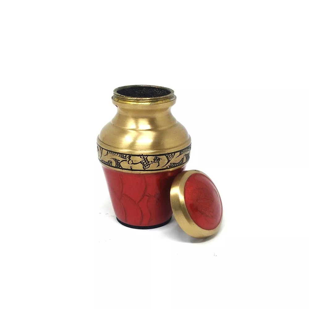 Brass Keepsake Urn for Ashes , Mini Urn with Velvet bag Wholesale Supplies