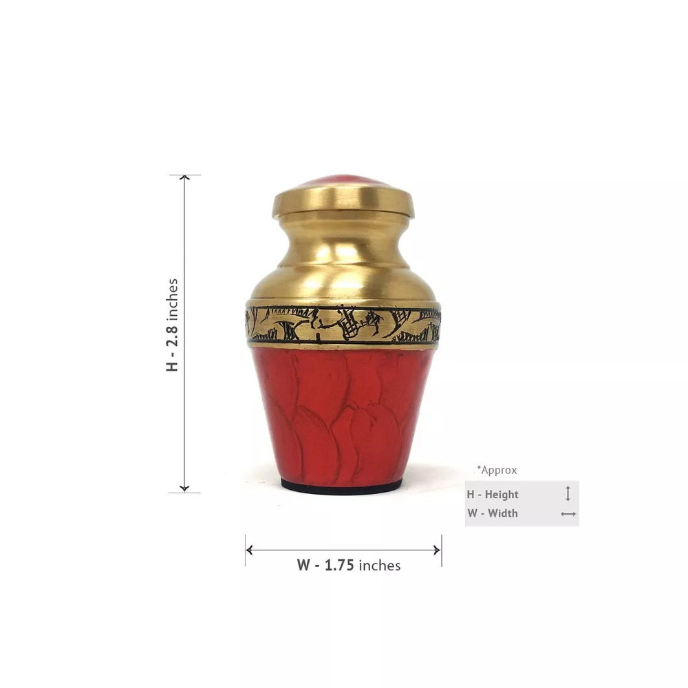 Brass Keepsake Urn for Ashes , Mini Urn with Velvet bag Wholesale Supplies