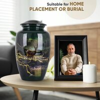 Deer Printed Metal Adult Cremation Urn for Human Ashes Funeral Adult Urns Wholesale Supplies