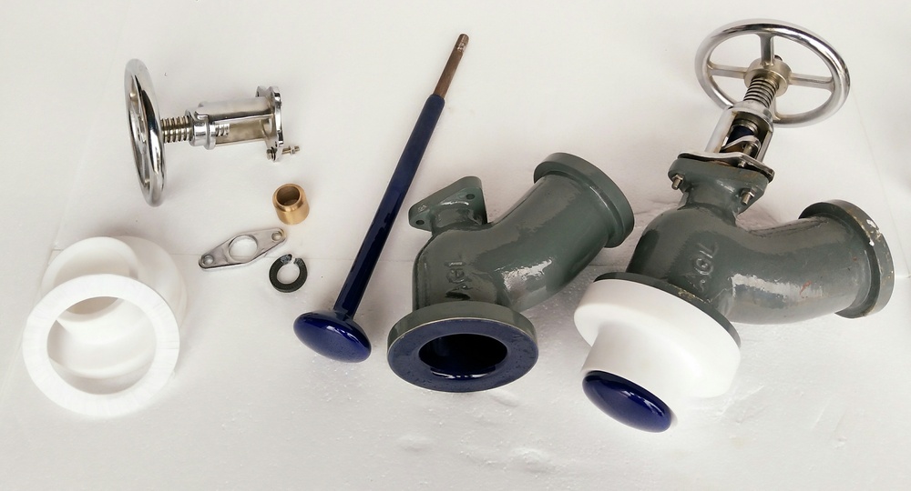 Glass Lined Bottom Valve - Color: Grey