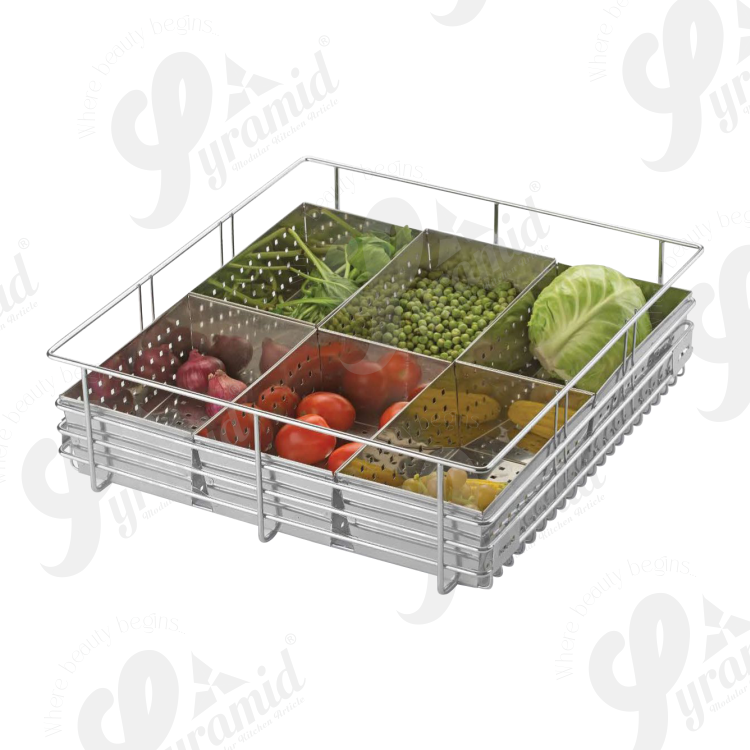 Ss Vegetable Kitchen Basket - Height: 6 Inch (In)