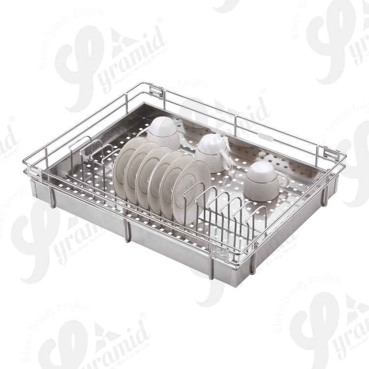 Modular Cup & Saucer Kitchen Basket - Height: 4 Inch (In)