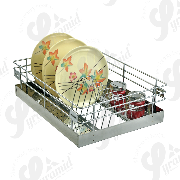 Modular Thali Kitchen Basket - Stainless Steel, 14-24 Inch Width X 20-24 Inch Depth X 8 Inch Height | Eco-friendly, Uv Resistant, Heavy Folding Design, Compact & Elegant Storage Solution