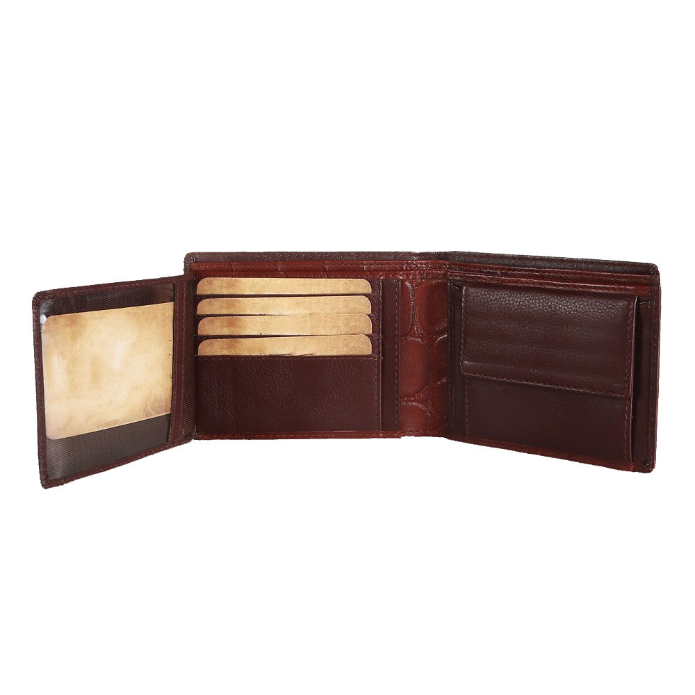 Crocodile Textured Leather Wallet