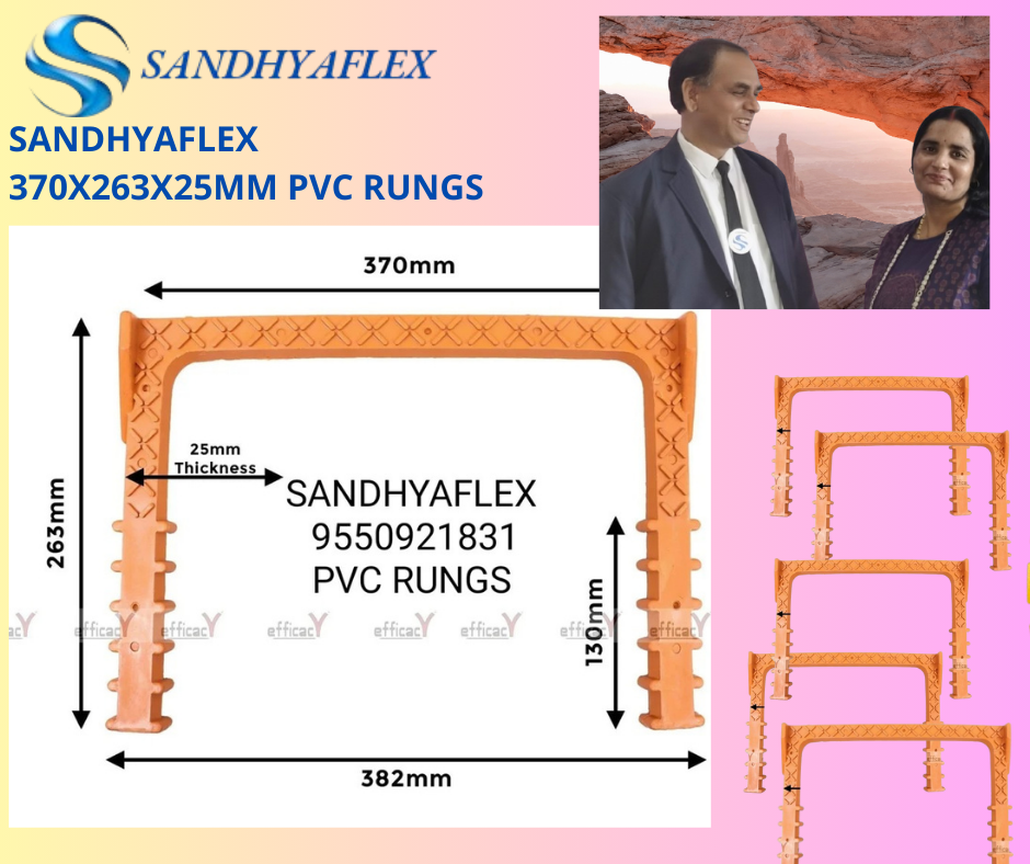 Pvc Rungs - Pvc Material, 370mm Length X 190mm Width X 265mm Height X 25mm Thickness, Orange Color - Ideal For Ladder/scaffolding Safety Step