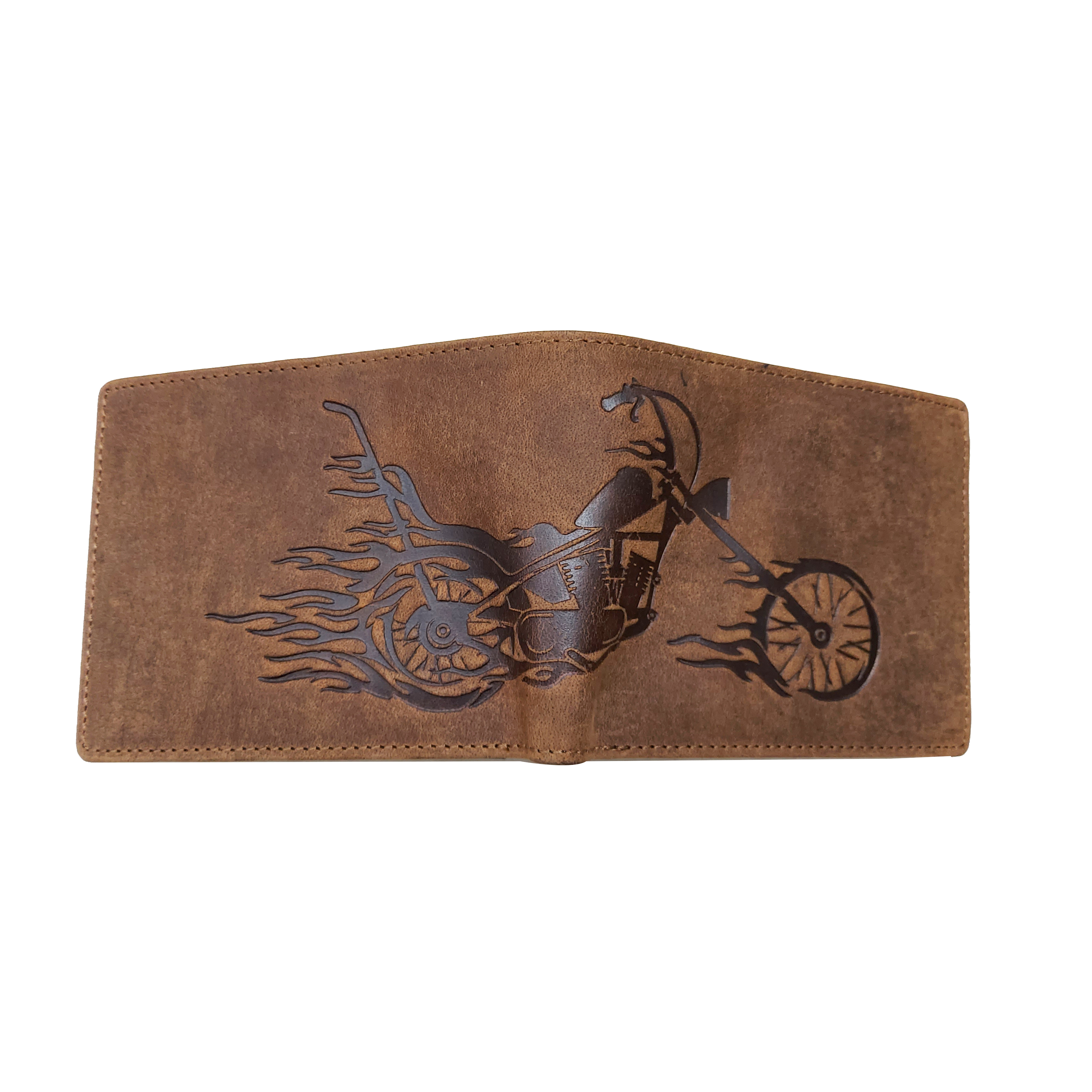 Vintage Biker Design Leather Wallet