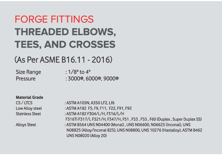 Forged Threaded 90 Degree Elbow - Material: High-grade Steel, Size: 1/2" To 4" , Pressure Rating: 3000# To 9000# , Features: Lightweight, Corrosion Resistant, Dimensional Accuracy
