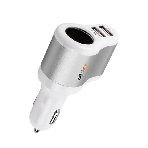 2 USB Car Charger with Socket