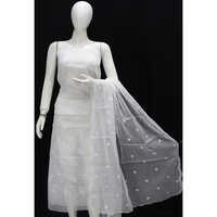 Kota Doria Embroidered Dress Material Suit