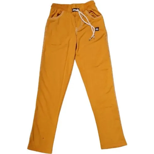 Mens Yellow Plain Track Pants