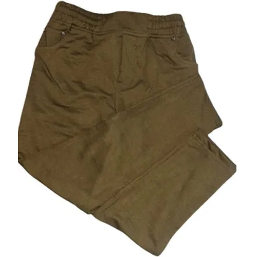 Mens Olive Green Cotton Track Pant - Feature: Plus Size