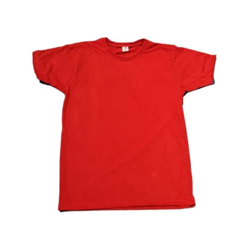 Mens Red Half Sleeves Cotton T Shirt