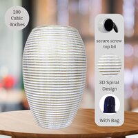 White Munareh Adult Memorial Cremation Urn for Ashes with Velvet Bag
