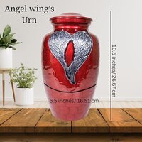 Heart Engraved Metal Funeral Cremation Urn for Male & Female Ashes