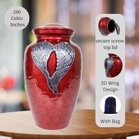 Heart Engraved Metal Funeral Cremation Urn for Male & Female Ashes