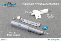 Door Push Magnet Round - Color: White