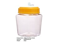 500gm Sk Ghee Jar - Pet Material, 500ml Size, Transparent Color, 34gm Weight | Lug Cap Options In Red, Yellow, And Black