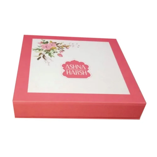 Cardboard Wedding Gift Box - Cardboard Material, 4 x 11 Inches , Red and White Color, Customize Surface Finish, Digital Printing Design