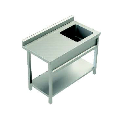 Work Table With Sink - Color: Silver