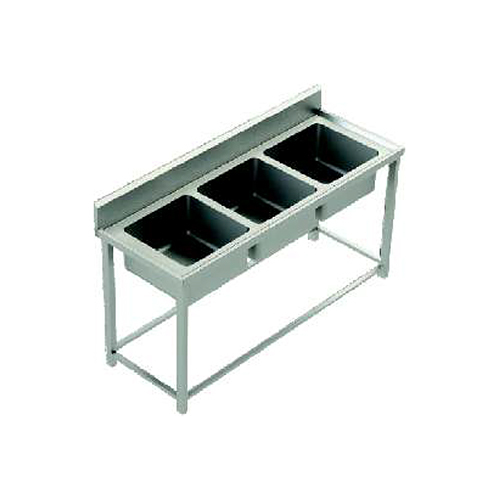 Three Sink Unit - Color: Silver