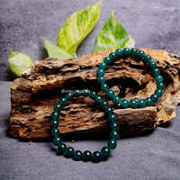 Green Jade Diamond Bracelet - Polished Beads, Rigid & Durable | Unisex Fashion Jewelry For Parties & Gifts, Modern Design