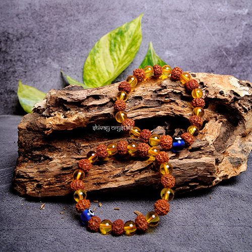 Rudraksha Citrine Bracelet - Color: Different Available