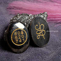 Pyrite Zibu Coin - Stone, 40x40x30 Mm | Light-weight, Coated Finish, Available In Various Sizes And Colors, Intricate Religious Style