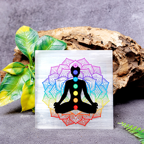 Sevan Chakra Selenite Charging Plate