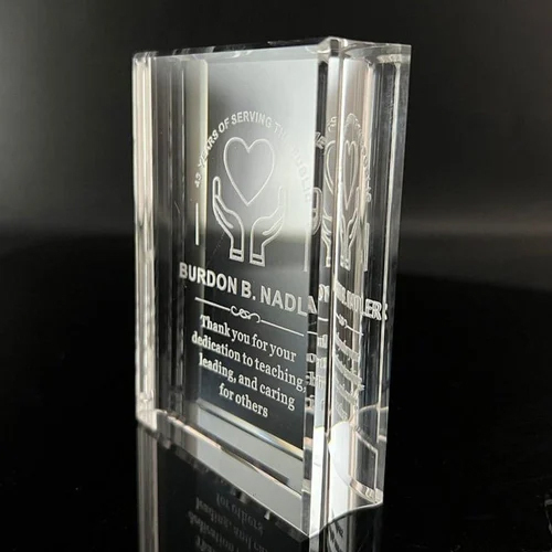 Book Shape Crystal Award Trophies - Color: Various Colors