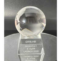 Crystal Globe Award Trophies - Crystal Material, 4 Inch Height, Various Colors - Competitive Sport Theme, Ideal For Medals