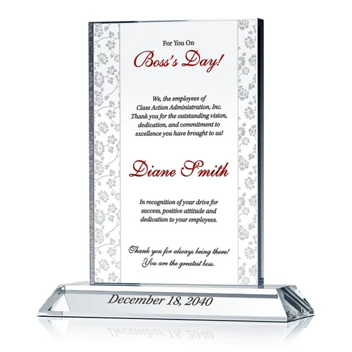 Rectangular Printed Crystal Trophies - Color: Various Colors