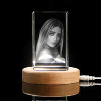 Personalize Crystal Cube Led Base Award Trophies - Finishing: Polished
