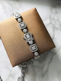 Cluster Baguette Cut Tennis Chain Iced Out Moissanite Diamond Tennis Chain For Men