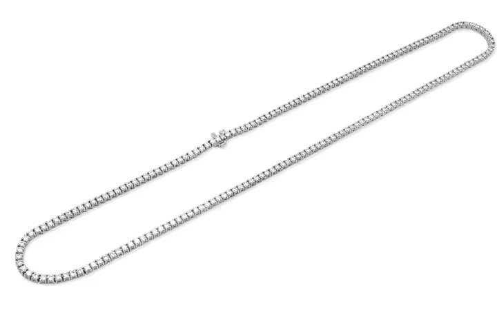 925 Sterling Silver Micro Clustered Tennis Chain Vvs 5 Pointer Labgrown Diamond Link Chain - Color: D-e