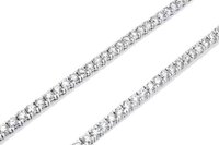 925 Sterling Silver Micro Clustered Tennis Chain VVS 5 Pointer Labgrown Diamond Link Chain