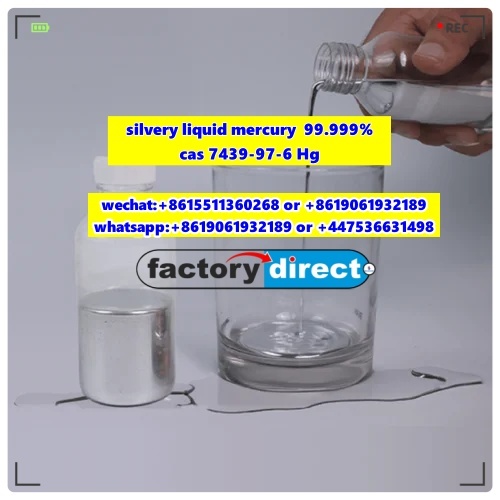Silvery Virgin Metal Mercury Liquid 99.99% Min 34.5 Kg/flask Rich Stock - Cas No: 7439-97-6