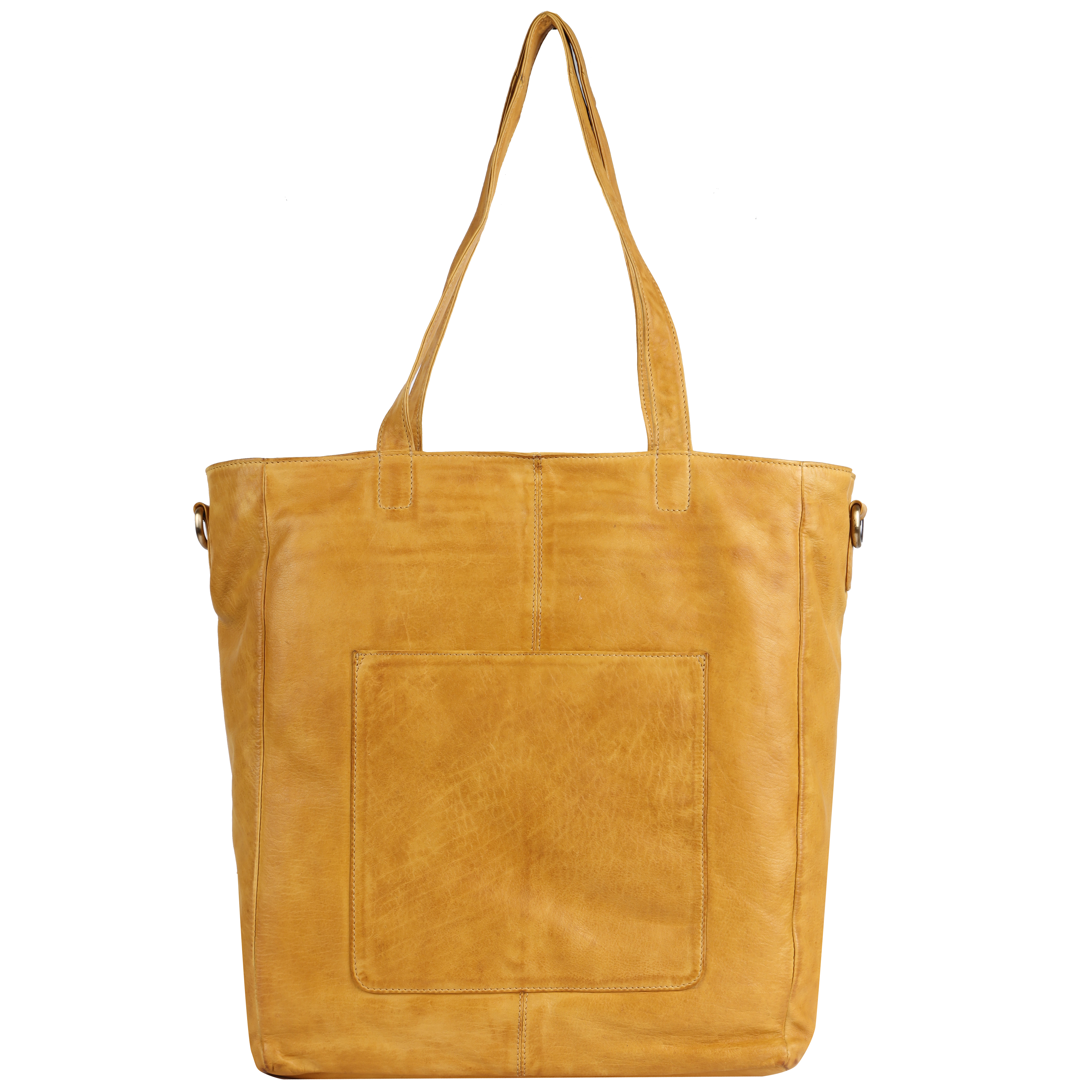 Hand-Woven Leather mustard Tote Bag