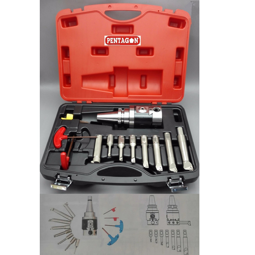 Pentagon High Precision Boring Head Set NBH2084 With Borning Head Shank Suitable for BT40 along With Borning Bar Set