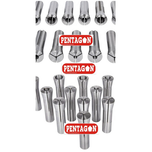 R8 Type Direct Mounting Collet Set - Stainless Steel, Silver Finish | 1 Year Warranty, Non-automatic Design