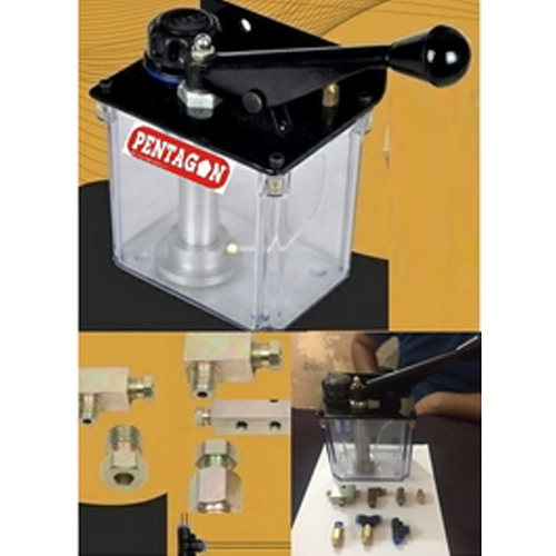 Pentagon Centralized Lubrication Pump Hand Operated Suitable For Various Range Of Machines Model P-900 - Color: Black