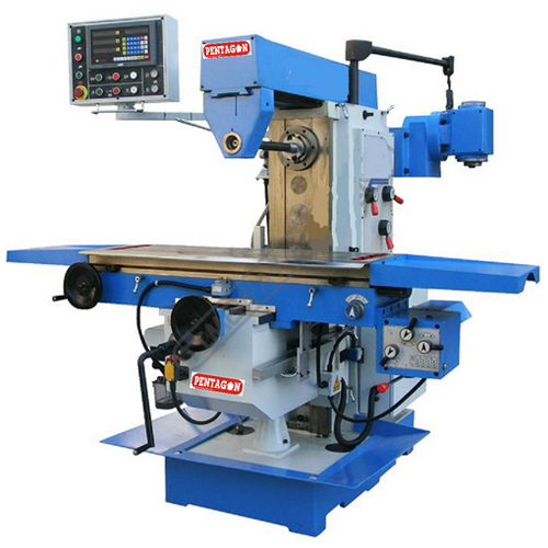 Pentagon Universal Knee Type Milling Machine - Stainless Steel, 1500x360 mm Table Size , Blue Color, Automatic Operation, 220-440 Volt Voltage, 1-Year Warranty